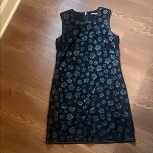 Karl Lagerfeld Black Floral Applique Mini Dress